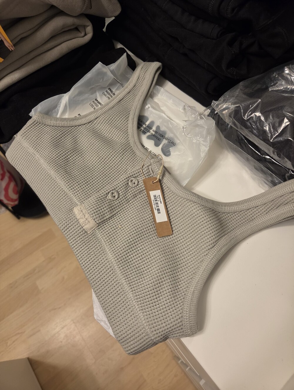 Skims Waffle Henley Bralette NWT